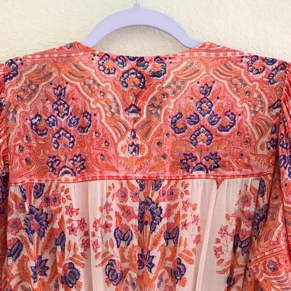 BELL BY ALICIA BELL Lyla Midi Dress Pink Coral Floral - Picture 8 of 14